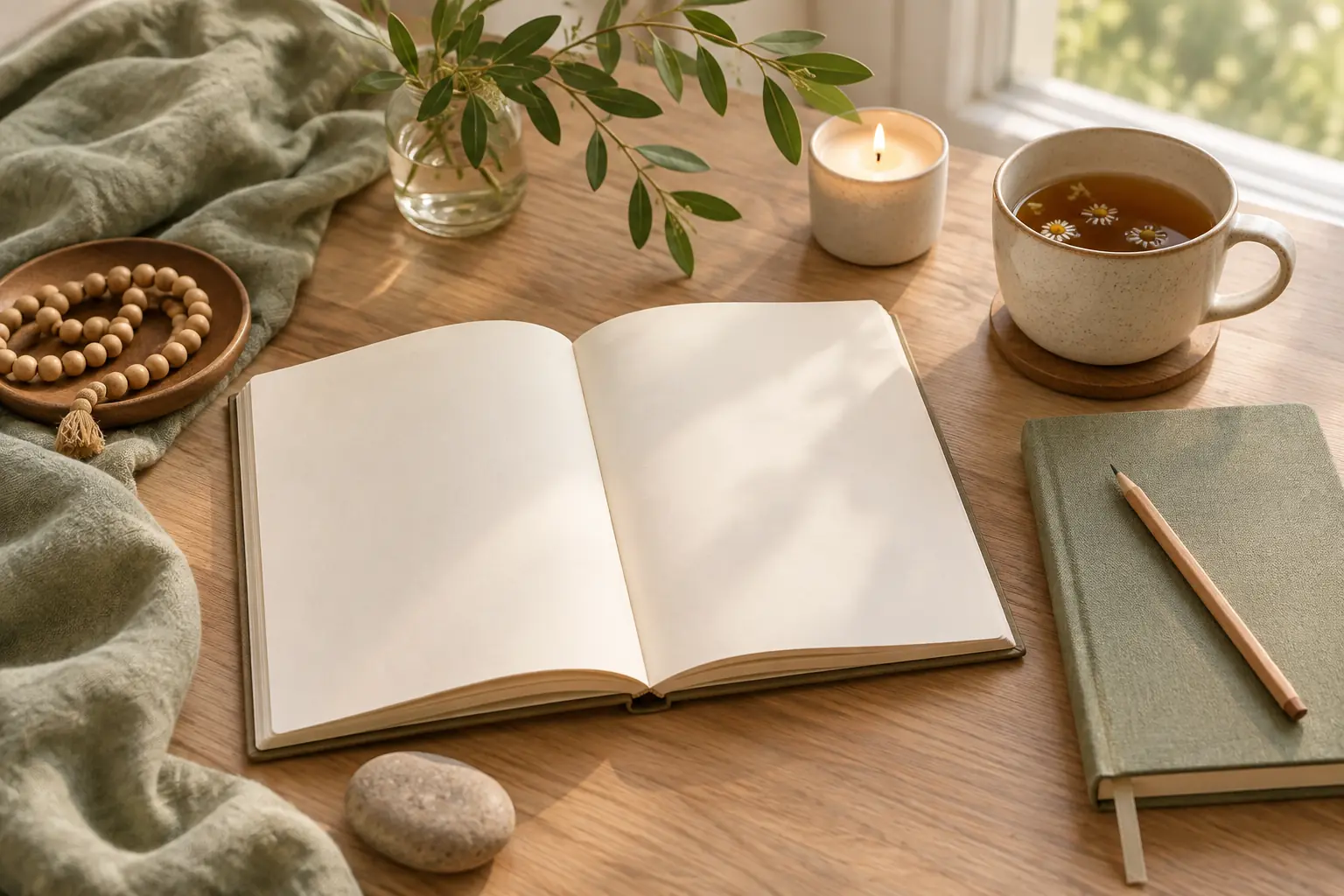 Дневник, книга и предметы для духовных практик